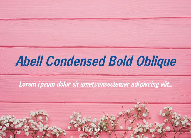 Abell Condensed Bold Oblique example